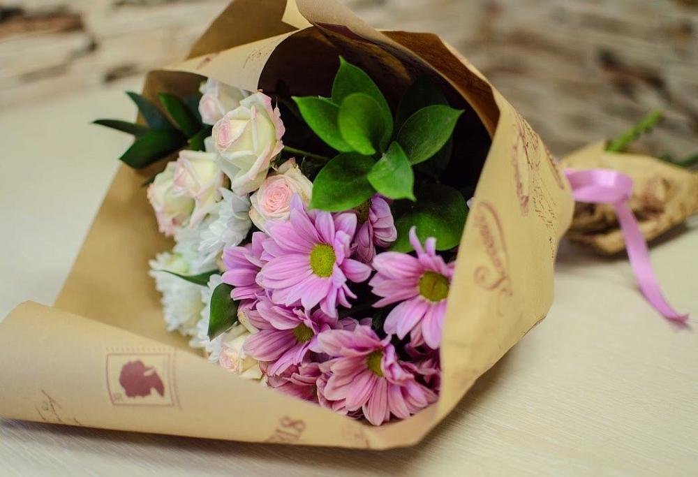 Букет цветов из: Розы и Хризантемы в Долматово