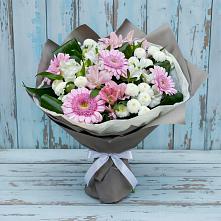 Букет цветов из:  Герберы, Альстромерии и Хризантемы в Долматово