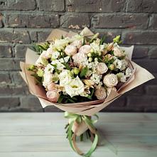 Букет цветов из:  Альстромерии, Розы и Хризантемы #REPLACE_PRED# Долматово