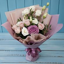 Букет цветов из:  Розы и Лизиантусы #REPLACE_PRED# Долматово