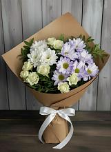 Букет цветов из:  Хризантемы и Розы в Долматово