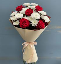Букет цветов из:  Розы и Хризантемы в Долматово