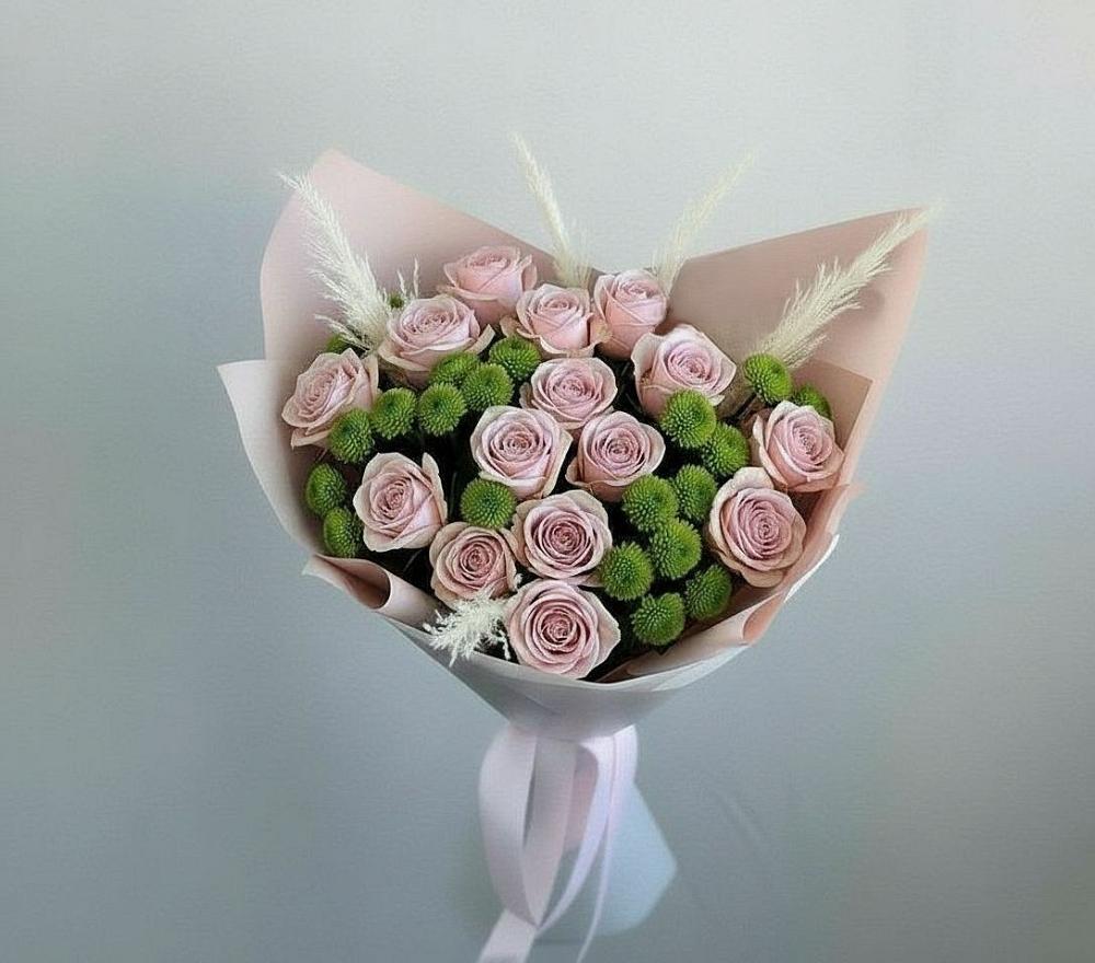 Букет цветов из: Розы и Хризантемы в Долматово