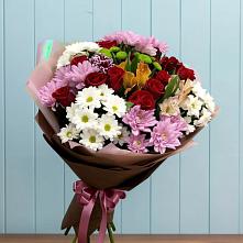 Букет цветов из:  Розы, Хризантемы и Альстромерии в Долматово