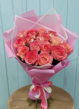 Букет 15 Розовых роз Равель в Долматово