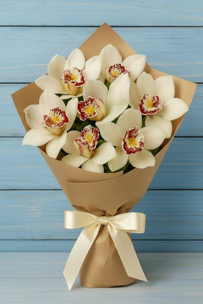 Букет цветов из: Орхидеи и Розы в Долматово